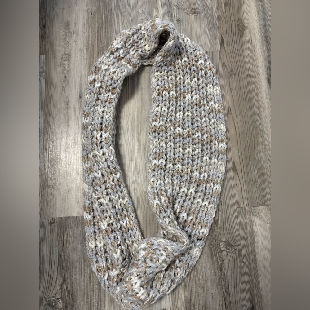 Collection 18 Soft and warm grey and white infinity scarf #winteraccessories